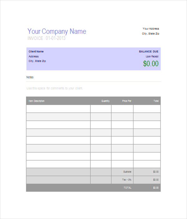 6+ Blank Invoice Templates Free Word, PDF Documents Download