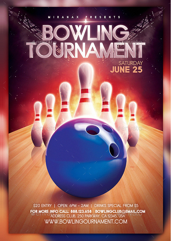 Free Bowling Tournament Flyer Template Printable Templates