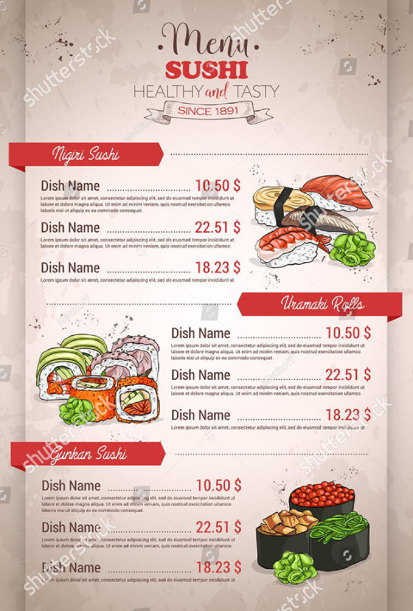 23+ Sushi Menu Templates Free & Premium Download