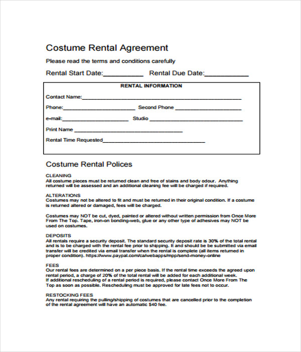 11 rental agreement templates free word pdf documents download