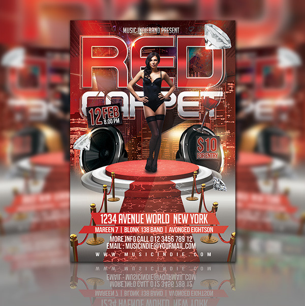 Red Carpet Party Flyer Design 25+ Free & Premium Download