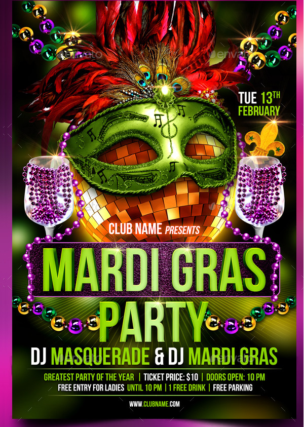 27+ Mardi Gras Party Flyer Templates Free & Premium Download