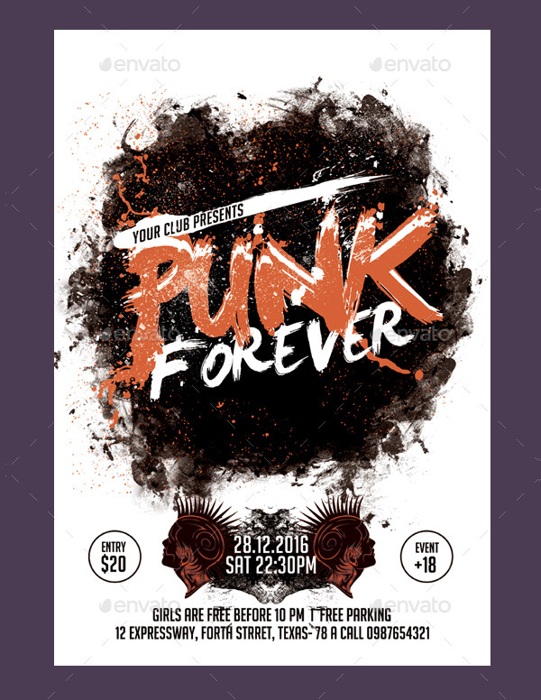 Punk Flyer Template 21+ Free & Premium Download